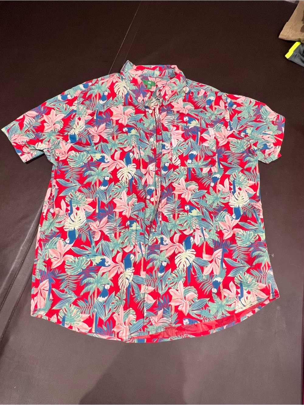 Dip Men's Red Tropical Print Short-Sleeve Shirt